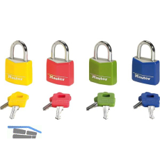 MASTER LOCK Vorhangschloss Vinyl verschiedensperrend, Breite 30 mm, bunt, SB