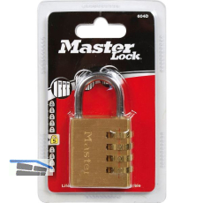MASTER LOCK Vorhangschloss 604 EURD Zahlenschloss, 40 mm,Messing Finish SB