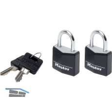 MASTER LOCK Vorhangschloss 9130 EURTBLK Vinyl schwarz, Br. 30 mm, gleichsp. SB-2