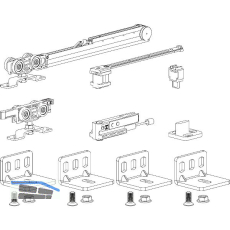 TERNO Beschlagset Classic Fluid 70/Basic Komfort Holz 50 kg ohne Laufschiene