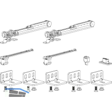 TERNO Beschlagset Classic Fluid 50 Holz 30-80 kg ohne Laufschiene