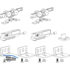 TERNO Beschlagset Classic Basic Komfort Holz 50 kg ohne Laufschiene