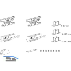 TERNO Beschlagset Vetro 40 Basic Komfort Glas 80 kg ohne Laufschiene