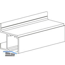 TERNO Laufschiene 1359 Wandmontage L=3000 mm auf Ma� geschnitten silber