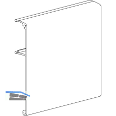 TERNO Clipblende 1690 schmal f�r Glas L=3000 mm auf Ma� silber