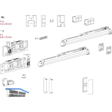 TERNO Diva Fluid Frame Beschlagset 80 kg inkl. Rahmen Gr. 1200x2600 mm schwarz