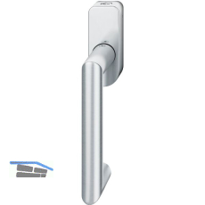 FSB Fenstergriff 34 1016 abschlie�bar ovale Rosette, Edelstahl matt