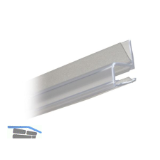 Eckanschlagprofil 90� f�r 6 - 8 mm, L�nge 2500 mm, transparent