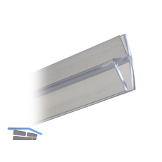 Frontanschlagprofil 180 Grad, f�r 6 - 8 mm, L�nge 2500 mm, transparent 69051