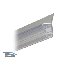 Dichtprofil seitlich mit Lippe f�r 6 - 8 mm, L�nge 2010 mm, transparent