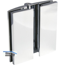 Duscht�rband Bella, 180� Glas-Glas, beidseitig, Messing verchromt poliert