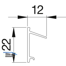 Clipprofil f�r Zargenprofil XL AL-Clip-Basis-D-XL silber eloxiert