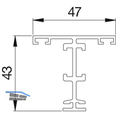 Glassto�profil XL AL-Frame T-D-XL schwarz matt eloxiert