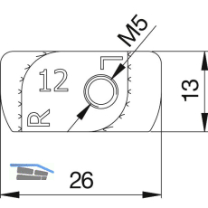 Hammerkopfmutter AL-Office-H-XL f. 10-12mm Glas