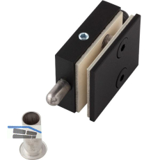 DORMA-Glas Feststellriegel 12.312 mit Bodenbuchse f�r 8 mm Glas, schwarz matt