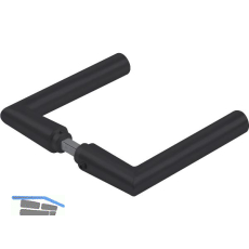 DORMA-Glas Dr�ckerpaar 52.330, L-Form, 8 mm, schwarz matt RAL 9005