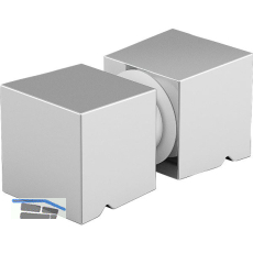 DORMA-Glas Duscht�rknopf eckig, 32 x 32 mm, Aluminium glanzverchromt