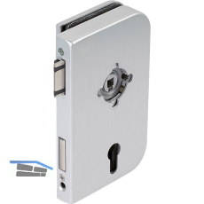 Schloss Junior Office PZ m. Wechsel, rechts, silber eloxiert (11.201)