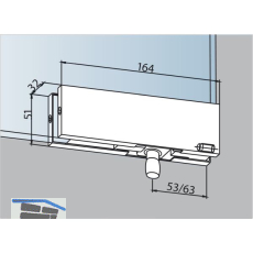 DORMA-Glas Oberlichtbeschlag PT 30 m. Zapfen � 15 mm, Edelstahl (03.120)