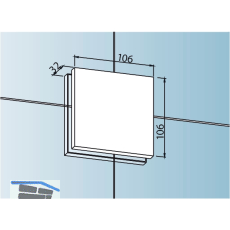 DORMA-Glas Verbindungsbeschlag PT 80, Glas 10 mm, silber eloxiert (03.170)
