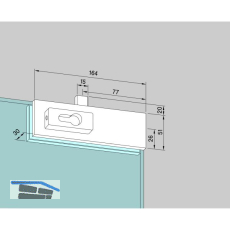 DORMA-Glas Eckschloss US 10, PZ-vorgerichtet, 10 mm, Edelstahl (03.206)