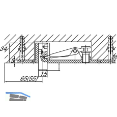 DORMA-Glas Oberes Lager PT 21 m. hochdrehbarem Bolzen �15mm,silber elox.(01.118)