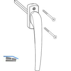 HAUTAU ATRIUM HKS Drehgriff 201 EG, Einlassgetriebe, Alu wei� RAL 9016