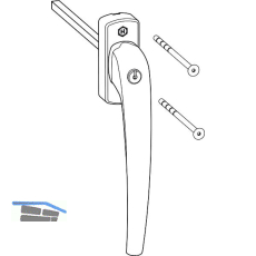 HAUTAU ATRIUM HKS Drehgriff 201 EG-S, Einlassgetriebe sperrbar, silber eloxiert