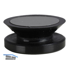 Glaspunkthalter Mini, 20 mm, 6 - 8 mm Glas,Kunststoff schwarz/Kappe Edelstahl