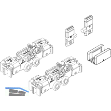 DORMA-Glas Muto 80 Beschlagset Glas 8-13,5 mm ohne Laufschiene silber