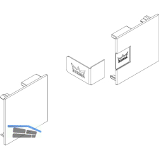 DORMA-Glas Muto 80 Abdeckkappen Wand-/Deckenmontage Aluminium silber eloxiert