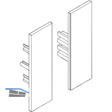 DORMA-Glas Muto 80 Abdeckkappen Seitenteilprofil Edelstahl-Effekt