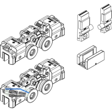 DORMA-Glas Muto 150 Beschlagset Glas 8-13,5 mm ohne Laufschiene Edelstahl-Effekt