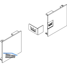 DORMA-Glas Muto 150 Abdeckkappen Wand-/Deckenmontage Edelstahl-Effekt