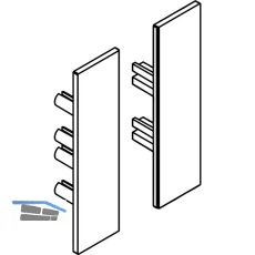 DORMA-Glas Muto 150 Abdeckkappen Seitenteilprofil Aluminium silber eloxiert