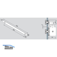 DORMAKABA Oberlichtbefestigung Gleitschiene TS 92, silber
