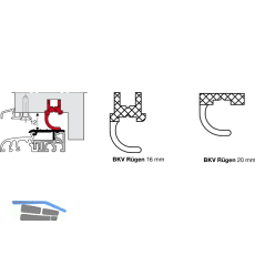 Auflaufdichtung R�gen, 20 mm, schwarz zu 4 Meter