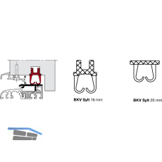 Auflaufdichtung Sylt, 16 mm, schwarz zu 4 Meter
