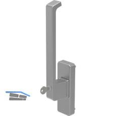 GU-966 Getriebe-Drehgriff DIRIGENT, sperrbar, Aussperrsicherung, silber, rechts