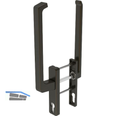 GU-966 PSK mZ Drehgriffgarnitur DIRIGENT innen/au�en flach, mit PZ, dunkelbraun