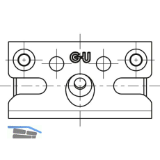 GU Schlie�platte SE-Sicherheit, Eurofalz 30x8 mm, 13V, Stahl silber