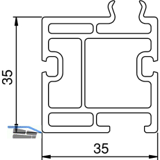 Unterbauprofil KS 35, 6000 mm, Kunststoff wei�