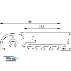 Wetterschenkel ADII EIFEL T/TB, 6000 mm, silber eloxiert