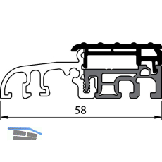 Balkont�rschwelle EIFEL TB-58, 6000 mm, silber eloxiert/grau