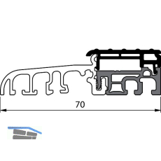 Balkont�rschwelle EIFEL TB-70, 6000 mm, silber eloxiert/grau