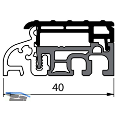 Balkont�rschwelle EIFEL TB-40, 6000 mm, silber eloxiert/schwarz