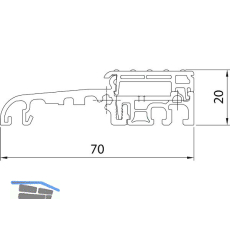 Balkont�rschwelle EIFEL TB-70, 6000 mm, silber eloxiert/schwarz