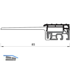 Balkont�rschwelle EIFEL RS 85 TB, 6000 mm, silber eloxiert/schwarz