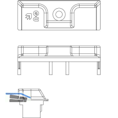 GU Schlie�platte, gegen�berliegende Beschlagsnut, 13V, silber