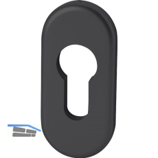 FSB Zylinderrosette 17 1757 oval, Aluminium schwarz matt